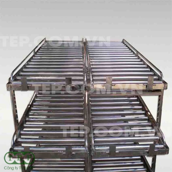 Dàn con lăn thẳng- Staging roller conveyor