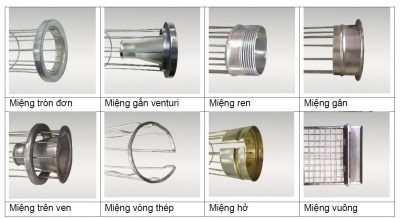 Các loại miệng khung túi lọc bụi